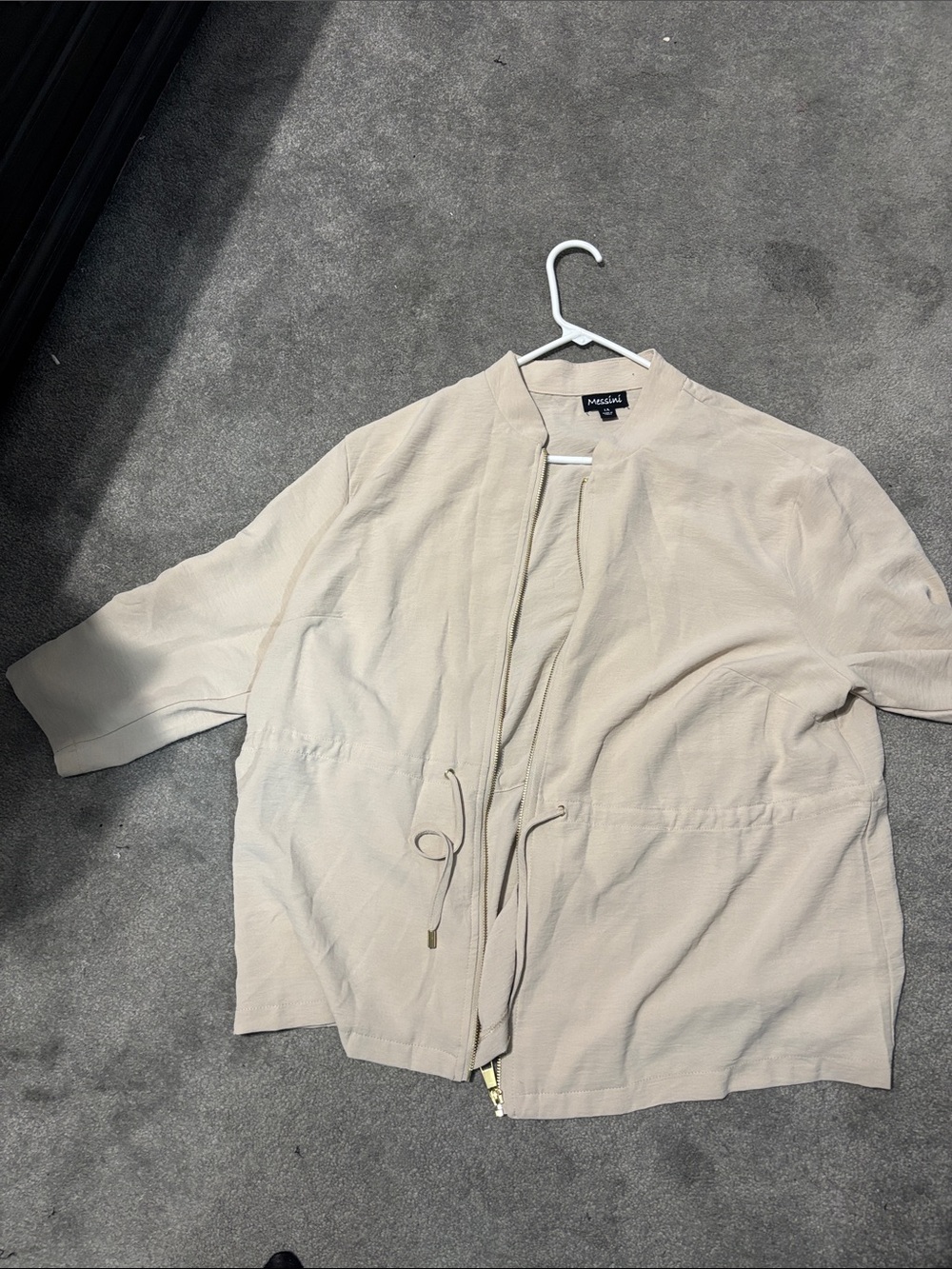 Egara Light Beige Drawstring Utility Jacket